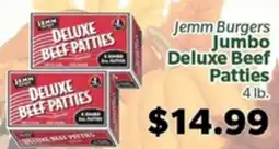 Living Fresh Market Jemm Burgers Jumbo Deluxe Beef Patties offer