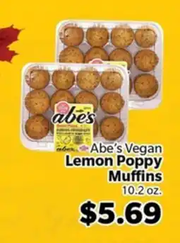 Living Fresh Market Abe's Vegan Lemon Poppy Muffins offer