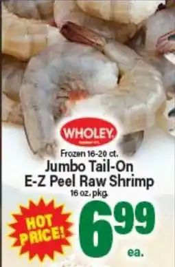 Angelo Caputo's Fresh Market Frozen 16-20 ct. Jumbo Tail-On E-Z Peel Raw Shrimp offer