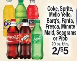 Angelo Caputo's Fresh Market Coke, Sprite, Mello Yello, Barq's, Fanta, Fresca, Minute Maid, Seagrams or Pibb offer