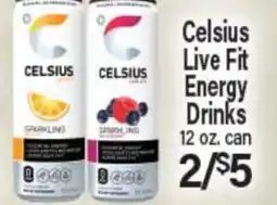 Angelo Caputo's Fresh Market Celsius Live Fit Energy Drinks offer