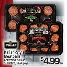 Angelo Caputo's Fresh Market CARANDO Italian-Style Meatballs offer