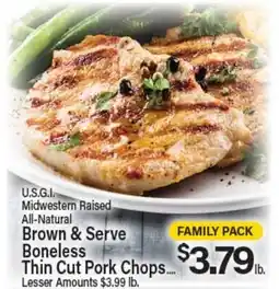 Angelo Caputo's Fresh Market Brown & Serve Boneless Thin Cut Pork Chops offer