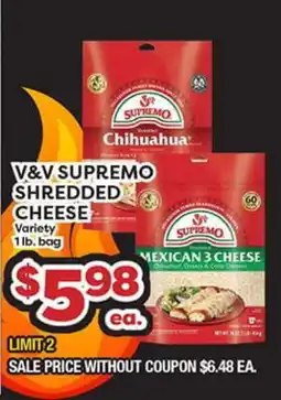 Torres Supermercado V&V SUPREMO SHREDDED CHEESE offer