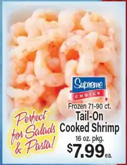 Angelo Caputo's Fresh Market Frozen 71-90 ct. Tail-On Cooked Shrimp offer