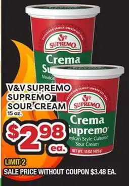 Torres Supermercado V&V SUPREMO SUPREMO SOUR CREAM offer