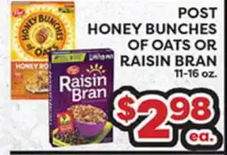 Torres Supermercado POST HONEY BUNCHES OF OATS OR RAISIN BRAN offer