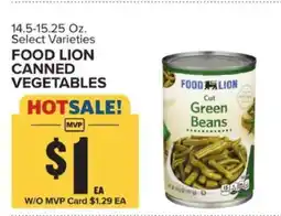 Food Lion FOOD LION CANNED VEGETABLES offer