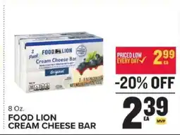 Food Lion FOOD LION CREAM CHEESE BAR offer