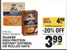 Food Lion QUAKER HIGH PROTEIN INSTANT OATMEAL OR ROLLED OATS offer