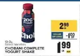 Food Lion CHOBANI COMPLETE YOGURT SHAKE offer