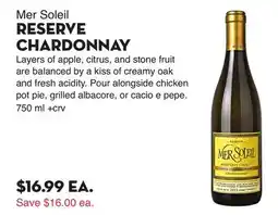 Bristol Farms Mer Soleil RESERVE CHARDONNAY offer