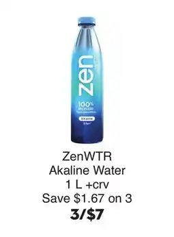 Bristol Farms ZenWTR Akaline Water offer