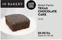 Bristol Farms Bristol Farms TEXAS CHOCOLATE CAKE offer