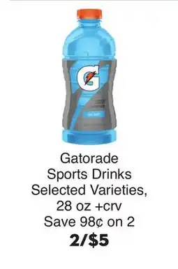 Bristol Farms Gatorade Sports Drinks offer