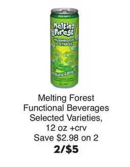 Bristol Farms Melting Forest Functional Beverages offer