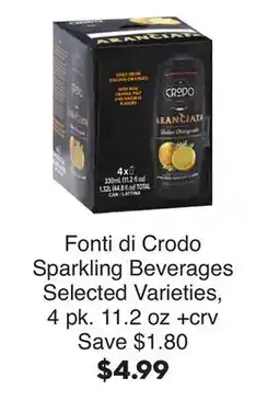 Bristol Farms Fonti di Crodo Sparkling Beverages offer