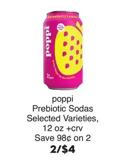 Bristol Farms poppi Prebiotic Sodas offer