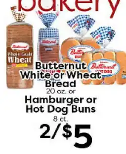 Rich's Fresh Market Butternut White or Wheat Bread or Hamburger or Hot Dog Buns offer