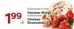 Rich's Fresh Market USDA Grade A Fresh Chicken Wings or Marinated Chicken Drumsticks offer