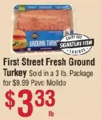 Smart & Final First Street Fresh Ground Turkey offer