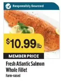 Raley's Fresh Atlantic Salmon Whole Fillet offer