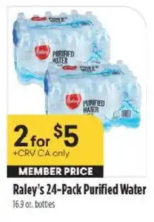 Raley's Raley's 24-Pack Purified Water offer