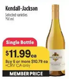 Raley's Kendall-Jackson selected varieties offer
