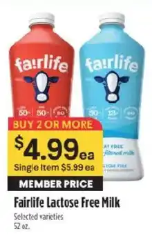 Raley's Fairlife Lactose Free Milk offer