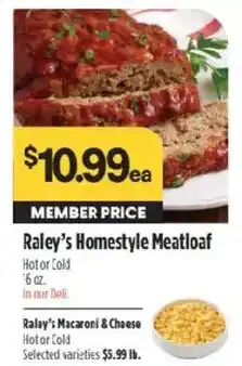 Raley's Raley's Homestyle Meatloaf offer
