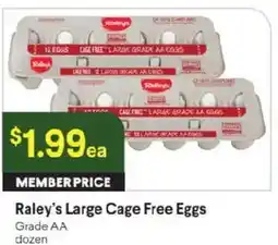 Raley's Raley's Large Cage Free Eggs offer