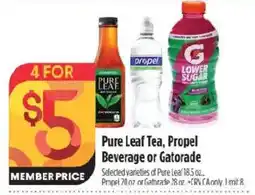 Raley's Pure Leaf Tea, Propel Beverage or Gatorade offer