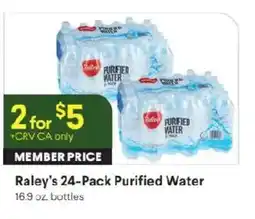 Raley's Raley's 24-Pack Purified Water offer