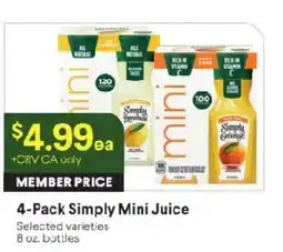 Raley's Simply Mini Juice offer
