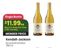 Raley's Kendall-Jackson So-octed varieties offer