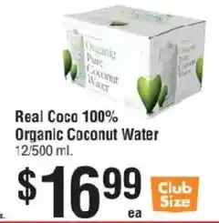 Real Coco 100% Organic Coconut Water