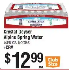 Smart & Final Crystal Geyser Alpine Spring Water offer