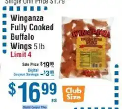 Smart & Final Winganza fully cooked buffalo wings offer