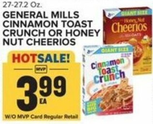 Food Lion General Mills Cinnamon Toast Crunch Or Honey Nut Cheerios offer