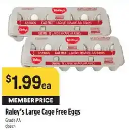Raley's Raley's Large Cage Free Eggs offer