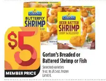 Gorton's Breaded or Battered Shrimp or Fish