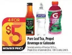 Raley's Pure Leaf Tea, Propel Beverage or Gatorade offer