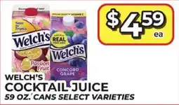 Price Cutter Welch's cocktail juice offer