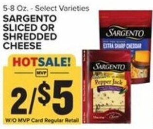 Food Lion Sargento Sliced Or Shredded Cheese offer