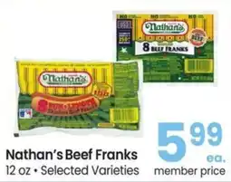 Safeway Nathan's Beef Franks offer