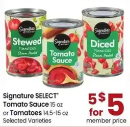 Safeway Signature Select Tomato Sauce or Tomatoes offer