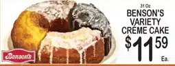 Foodland Benson's variety creme cake offer