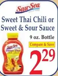 DeMoulas Market Basket Saw-Sea Sweet Thai Chili or Sweet & Sour Sauce offer