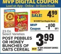 Food Lion Post Pebbles or Honey Bunches of Oats Cereal offer