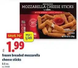 Lidl Lidl breaded mozzarella cheese sticks offer